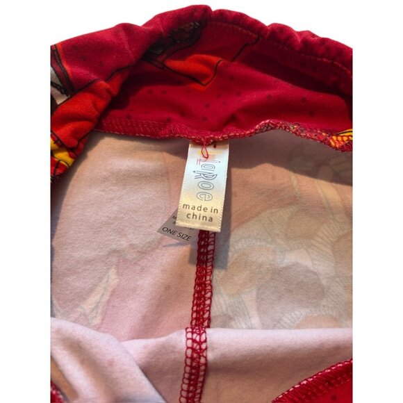 LuLaRoe Women's Red Chocolate Tights - Picture 6 of 7